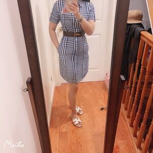 nwt Theory Women’s Mayvine Dillon Plaid Shirt Dress size0 xs s